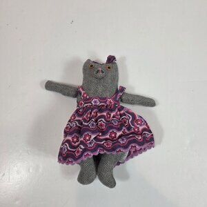 land of nod cat plush stuffed animal chevron floral dress